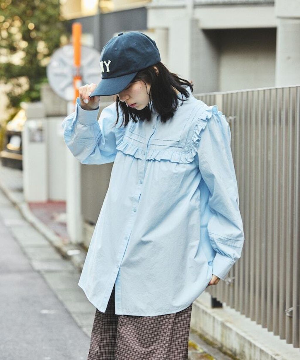 FREAKS STORE 古著感方形荷葉領純棉襯衫_4