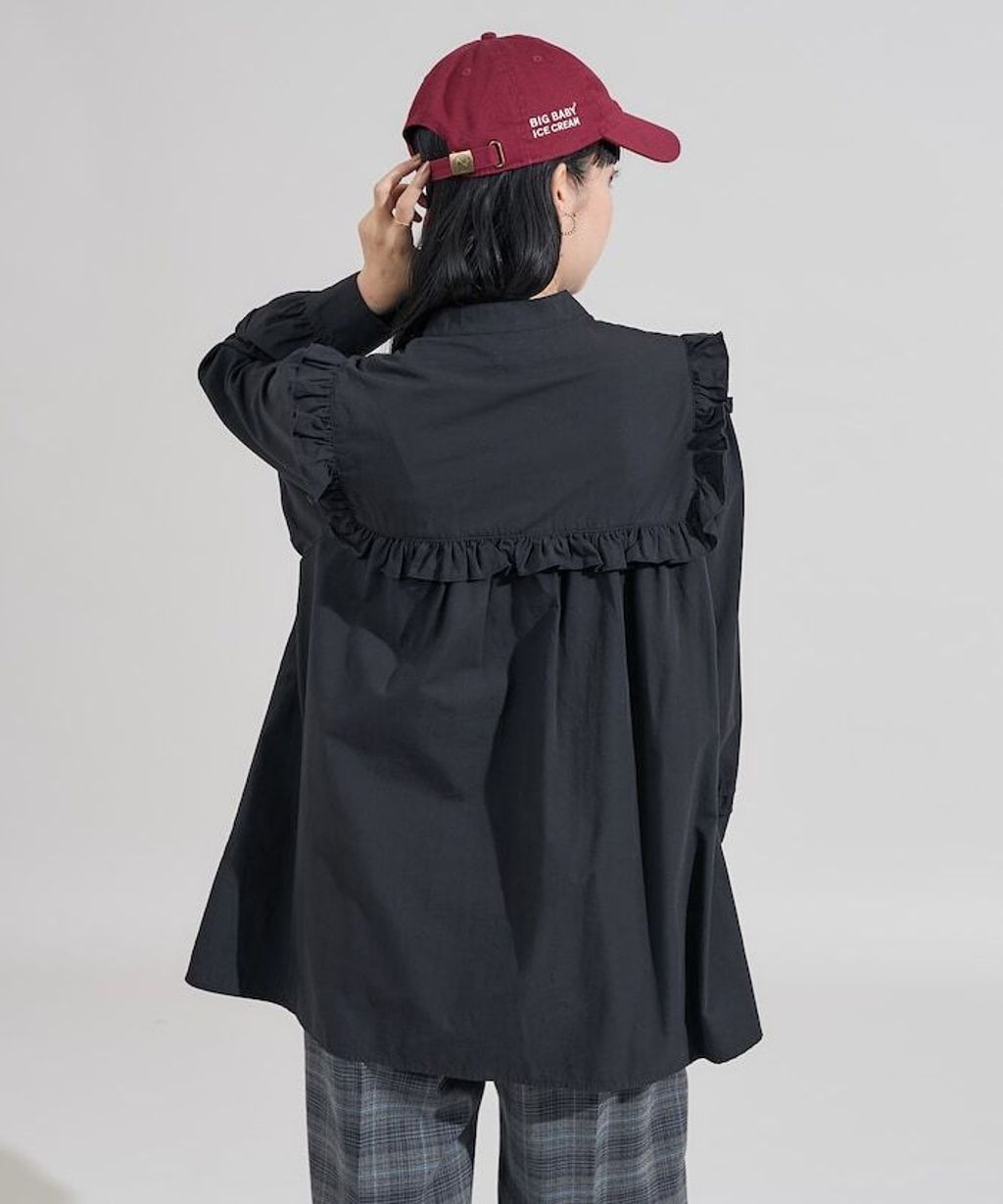 FREAKS STORE 古著感方形荷葉領純棉襯衫_19