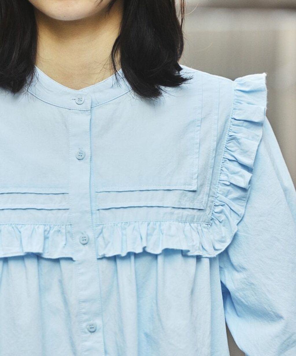 FREAKS STORE 古著感方形荷葉領純棉襯衫_13