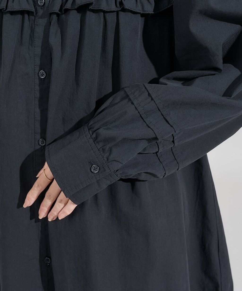 FREAKS STORE 古著感方形荷葉領純棉襯衫_24