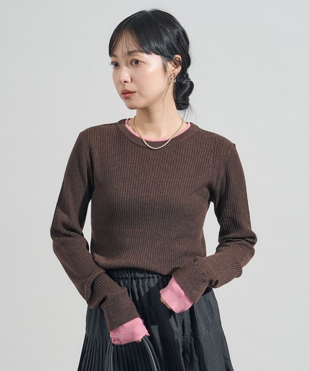FREAKS STORE 層次感親膚彈力修身混羊毛針織衫_34