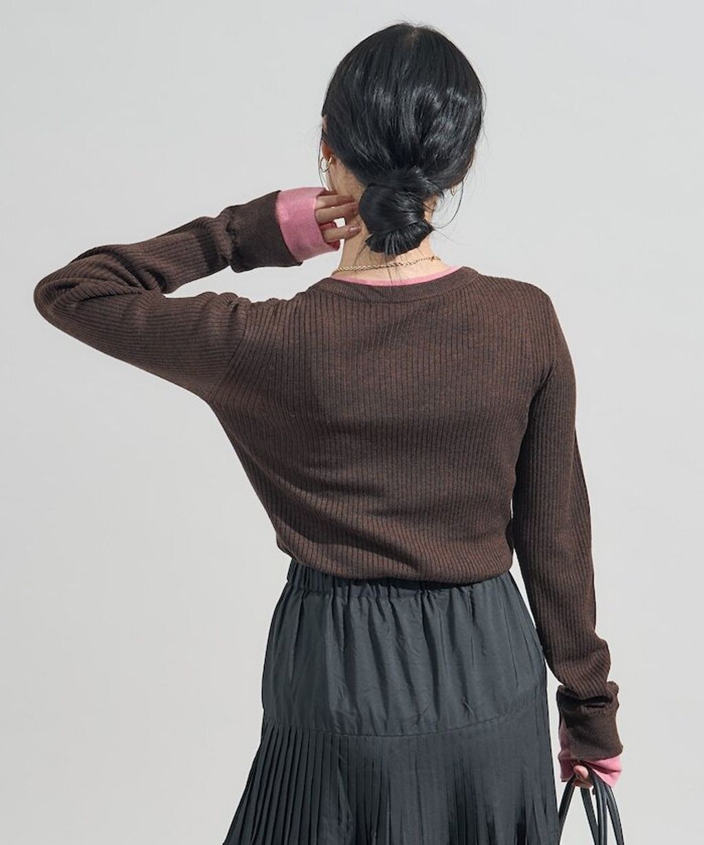 FREAKS STORE 層次感親膚彈力修身混羊毛針織衫_32