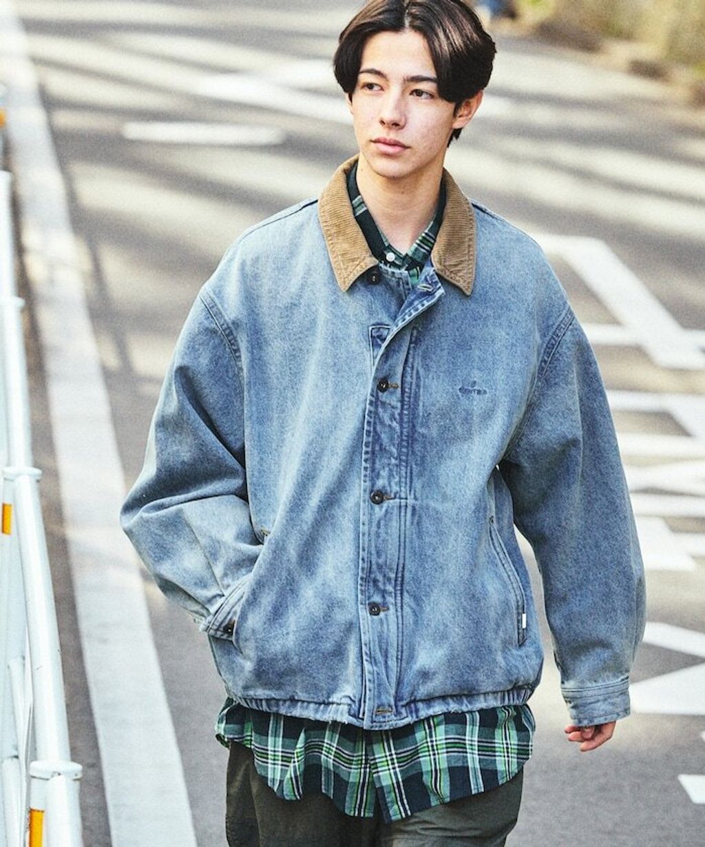 FREAKS STORE 燈芯絨領13.5oz復古水染牛仔外套_2