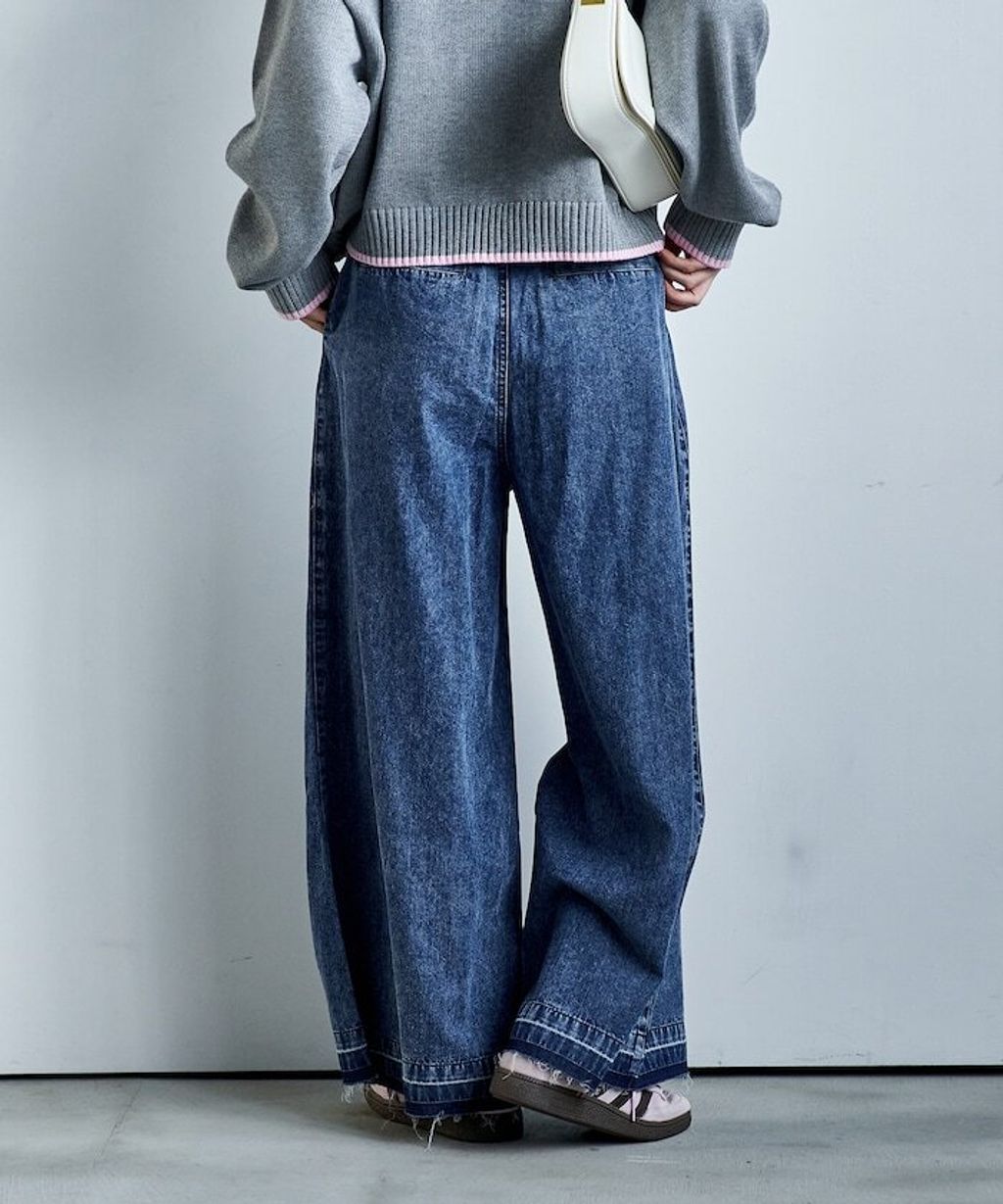 FREAKS STORE 復古感垂墜感丹寧牛仔寬褲_46