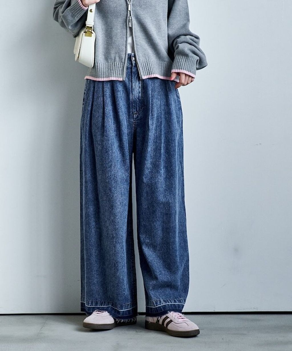 FREAKS STORE 復古感垂墜感丹寧牛仔寬褲_49