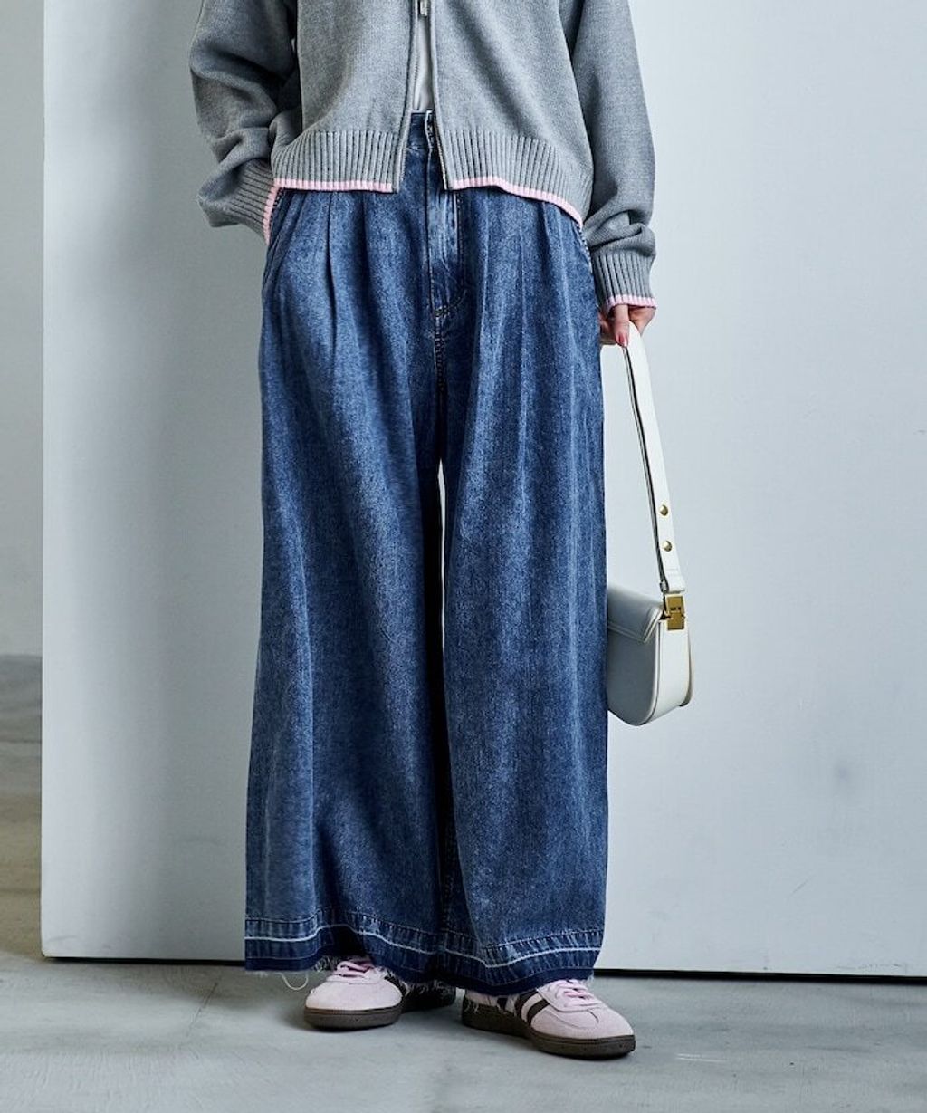 FREAKS STORE 復古感垂墜感丹寧牛仔寬褲_42