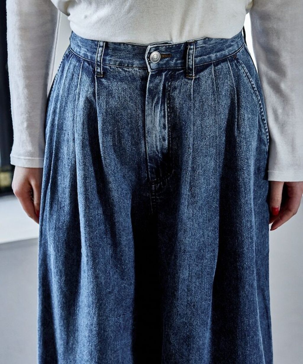 FREAKS STORE 復古感垂墜感丹寧牛仔寬褲_53