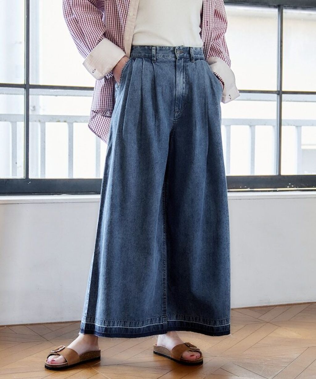 FREAKS STORE 復古感垂墜感丹寧牛仔寬褲_31