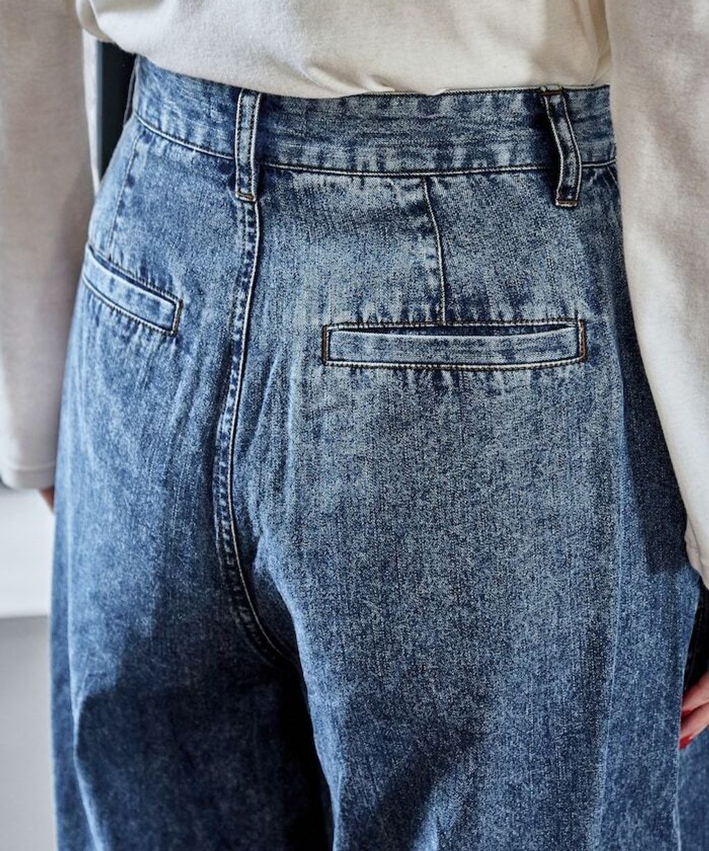 FREAKS STORE 復古感垂墜感丹寧牛仔寬褲_55