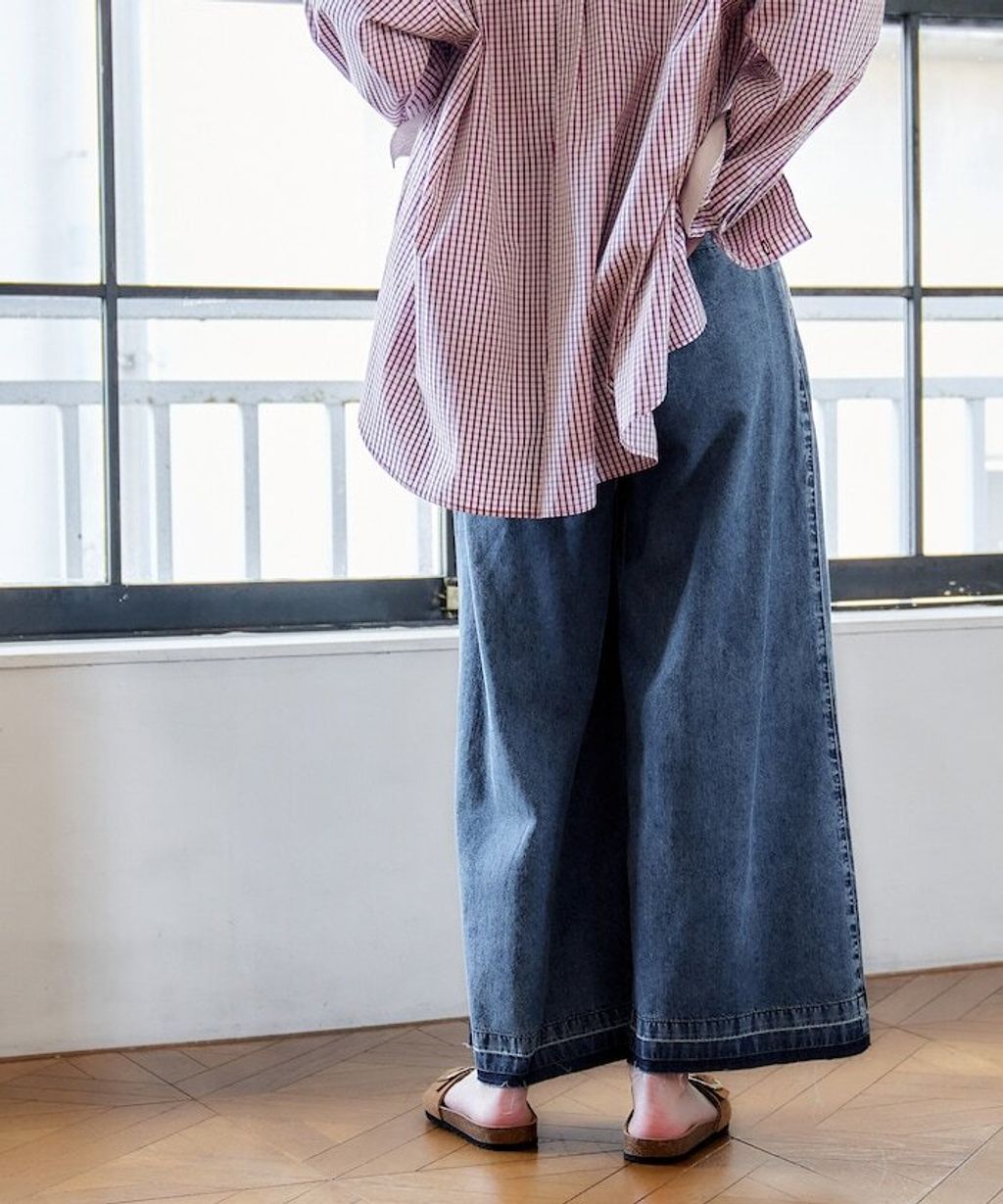 FREAKS STORE 復古感垂墜感丹寧牛仔寬褲_34