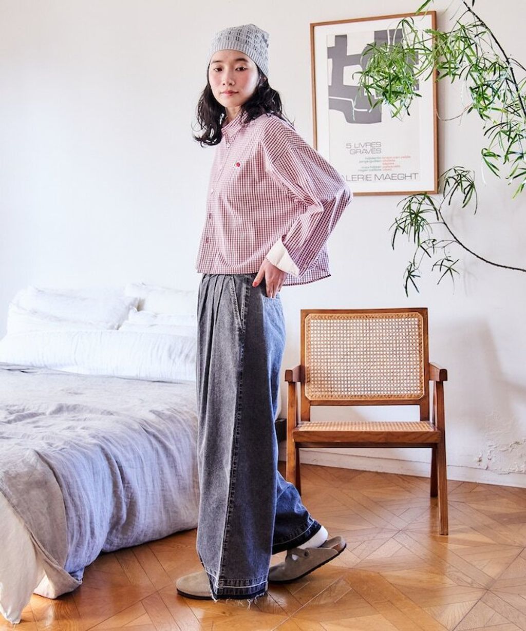 FREAKS STORE 復古感垂墜感丹寧牛仔寬褲_14