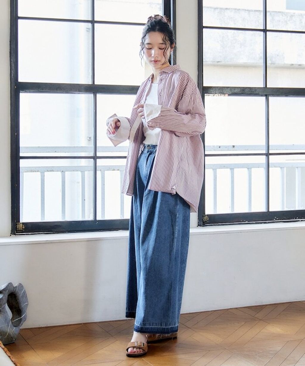 FREAKS STORE 復古感垂墜感丹寧牛仔寬褲_28