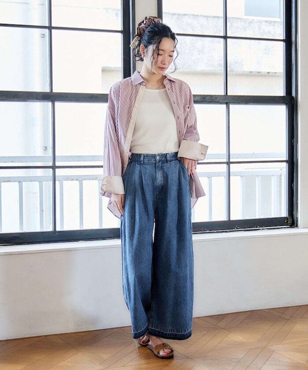 FREAKS STORE 復古感垂墜感丹寧牛仔寬褲_30