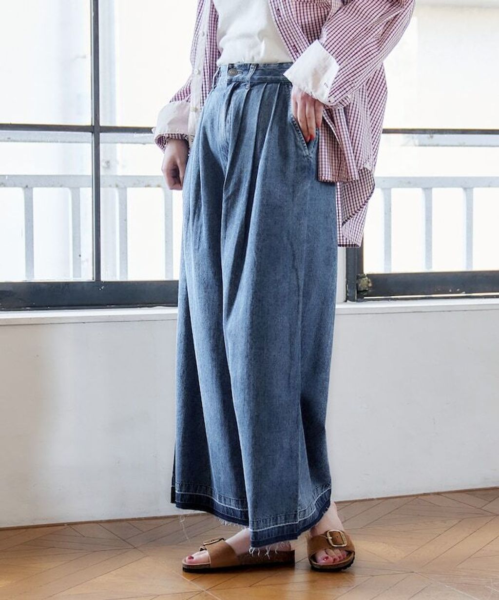 FREAKS STORE 復古感垂墜感丹寧牛仔寬褲_33