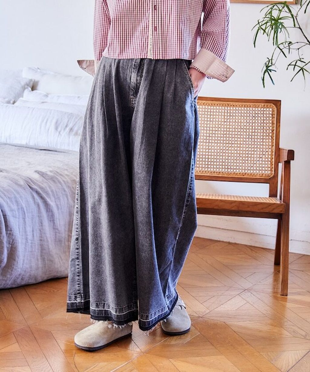 FREAKS STORE 復古感垂墜感丹寧牛仔寬褲_19