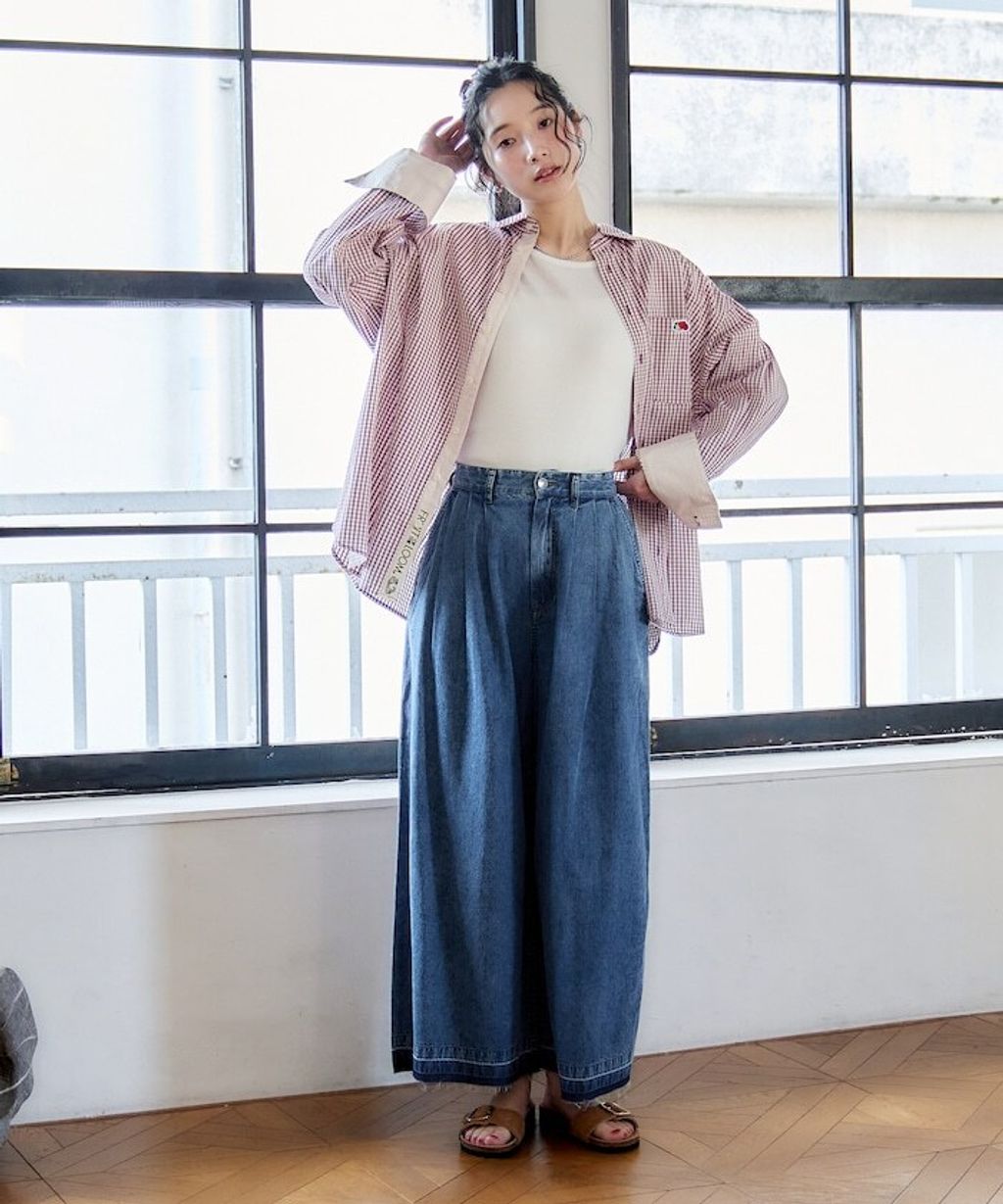 FREAKS STORE 復古感垂墜感丹寧牛仔寬褲_26