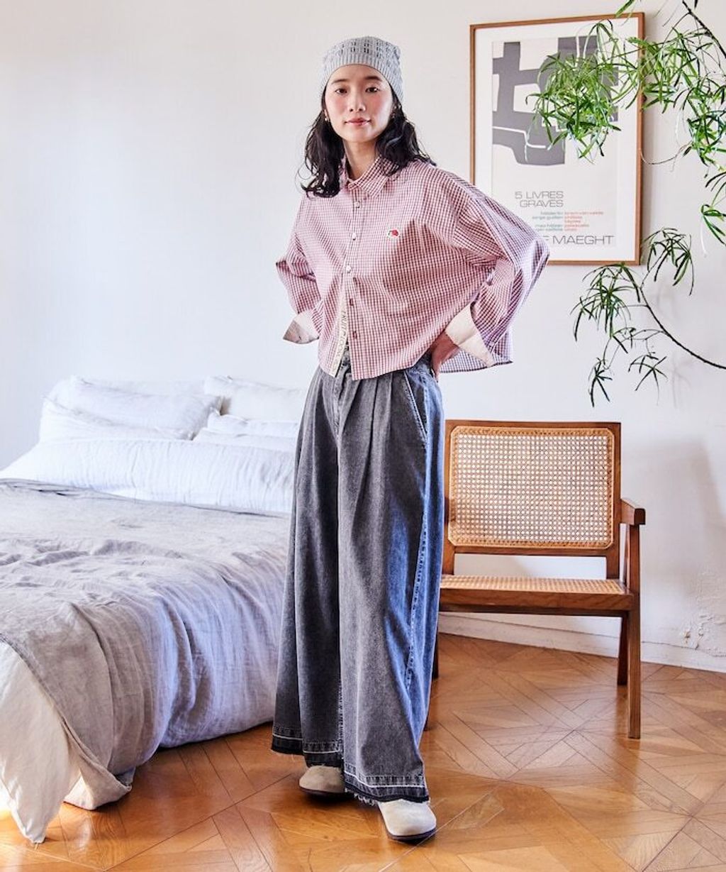 FREAKS STORE 復古感垂墜感丹寧牛仔寬褲_13