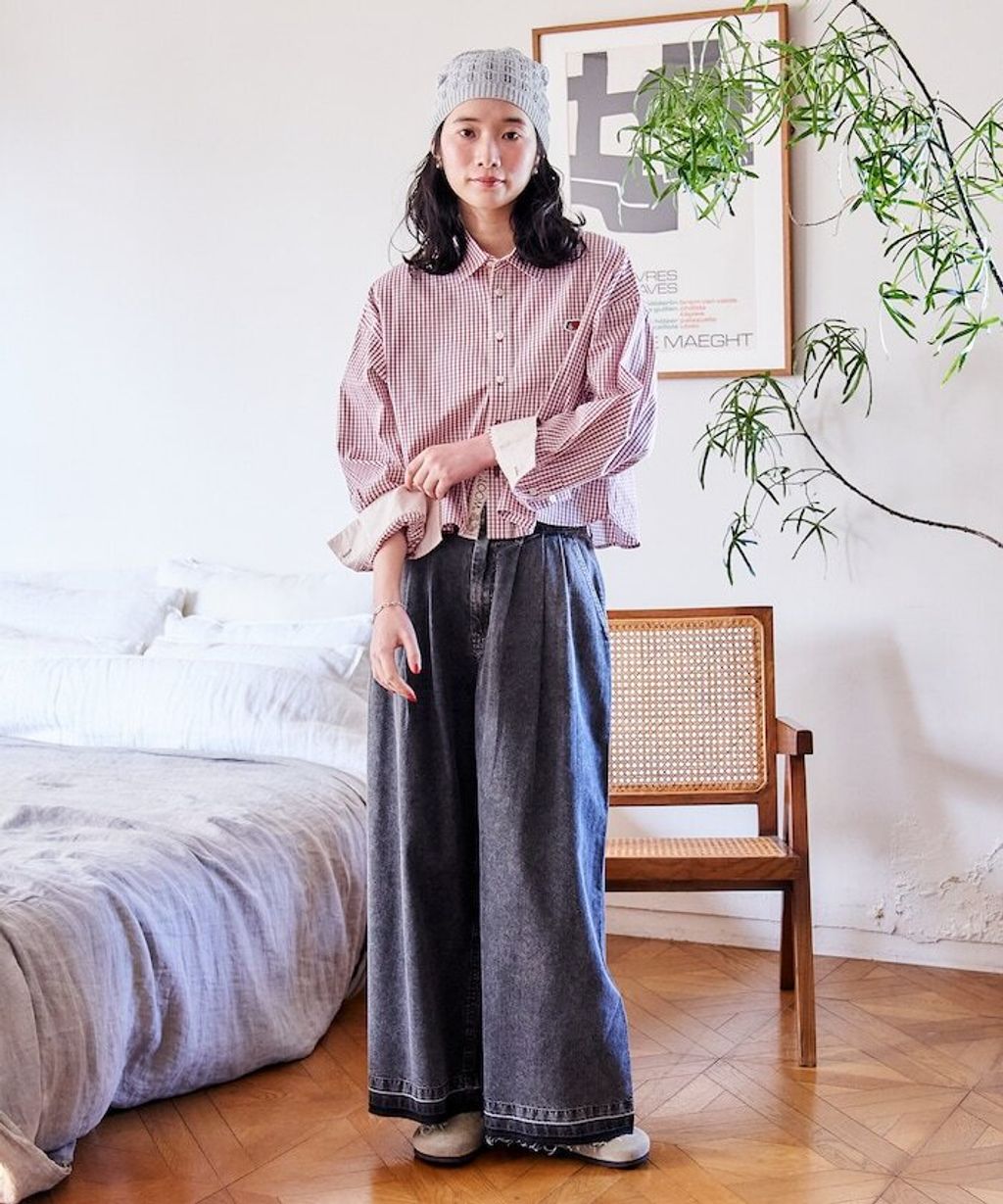 FREAKS STORE 復古感垂墜感丹寧牛仔寬褲_12