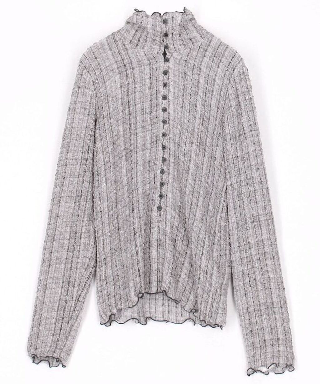 FREAKS STORE 立體泡泡針織格紋襯衫_43