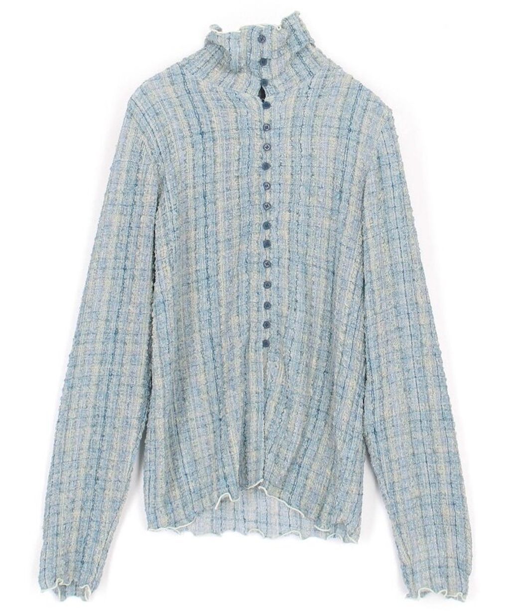 FREAKS STORE 立體泡泡針織格紋襯衫_36