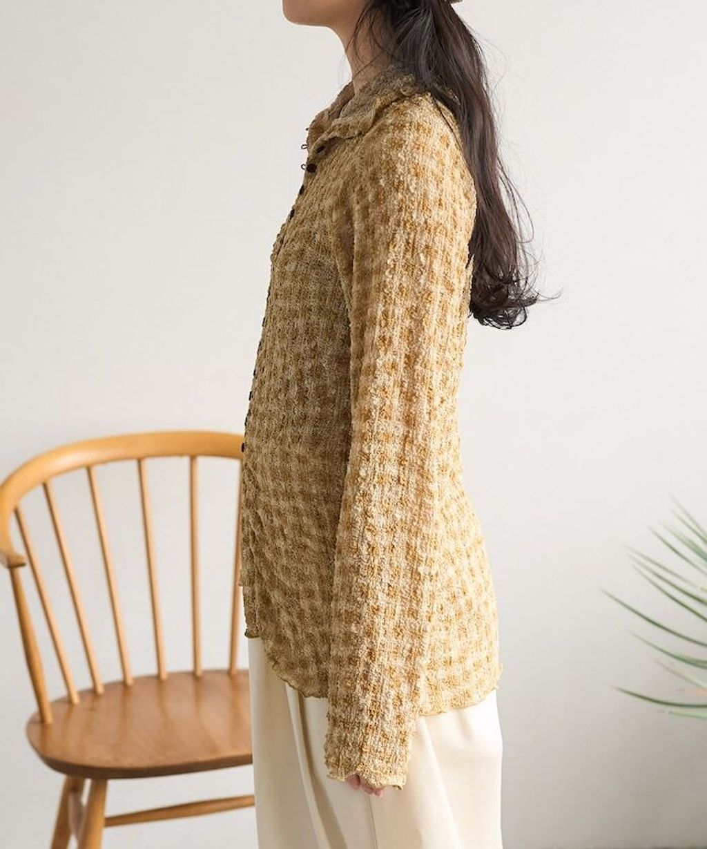 FREAKS STORE 立體泡泡針織格紋襯衫_30