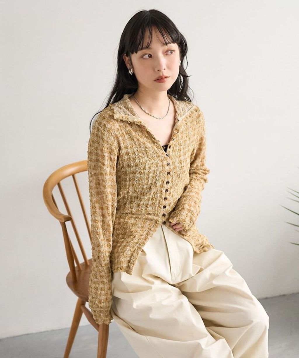 FREAKS STORE 立體泡泡針織格紋襯衫_22