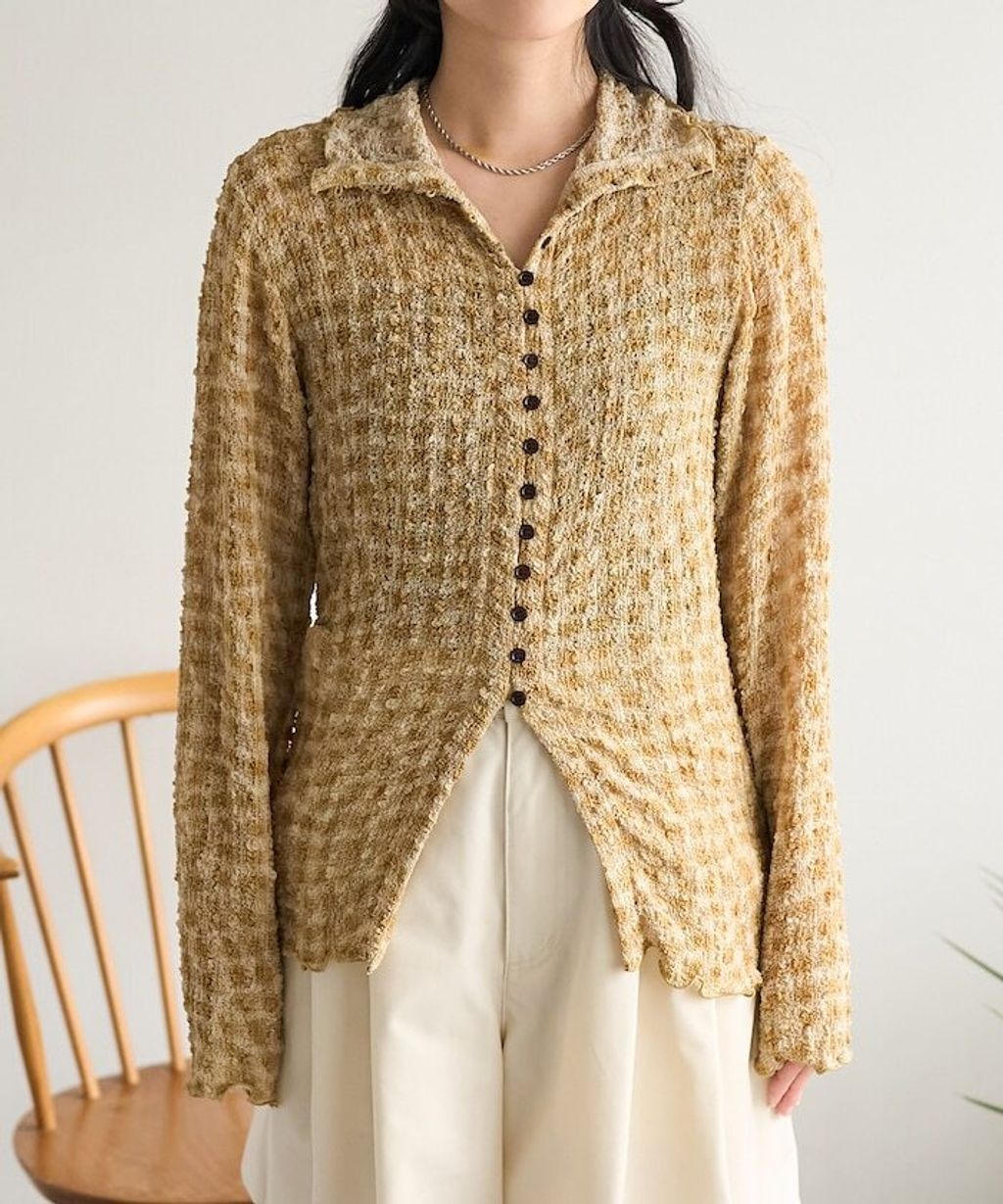 FREAKS STORE 立體泡泡針織格紋襯衫_29