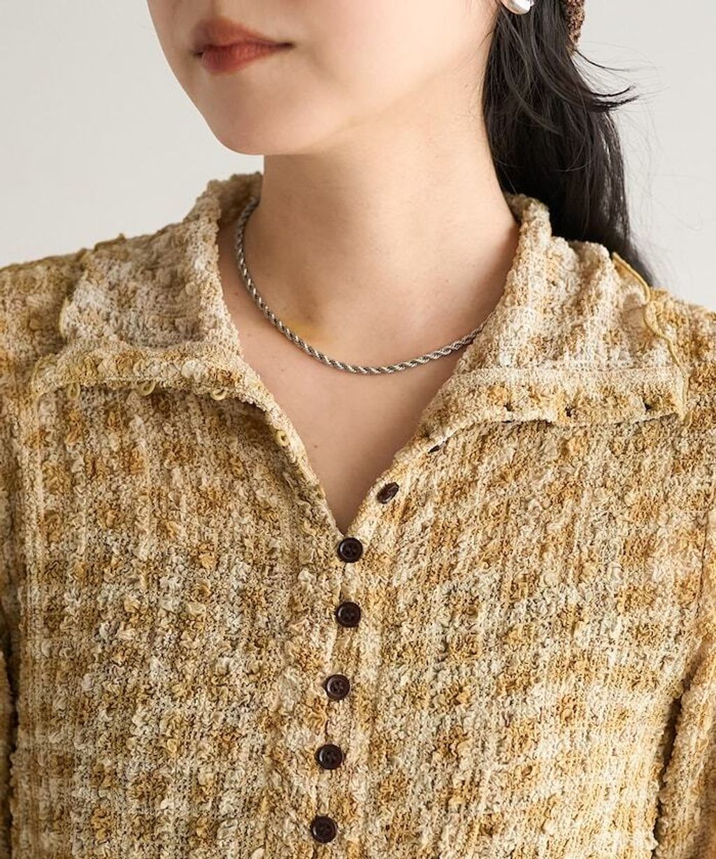 FREAKS STORE 立體泡泡針織格紋襯衫_32