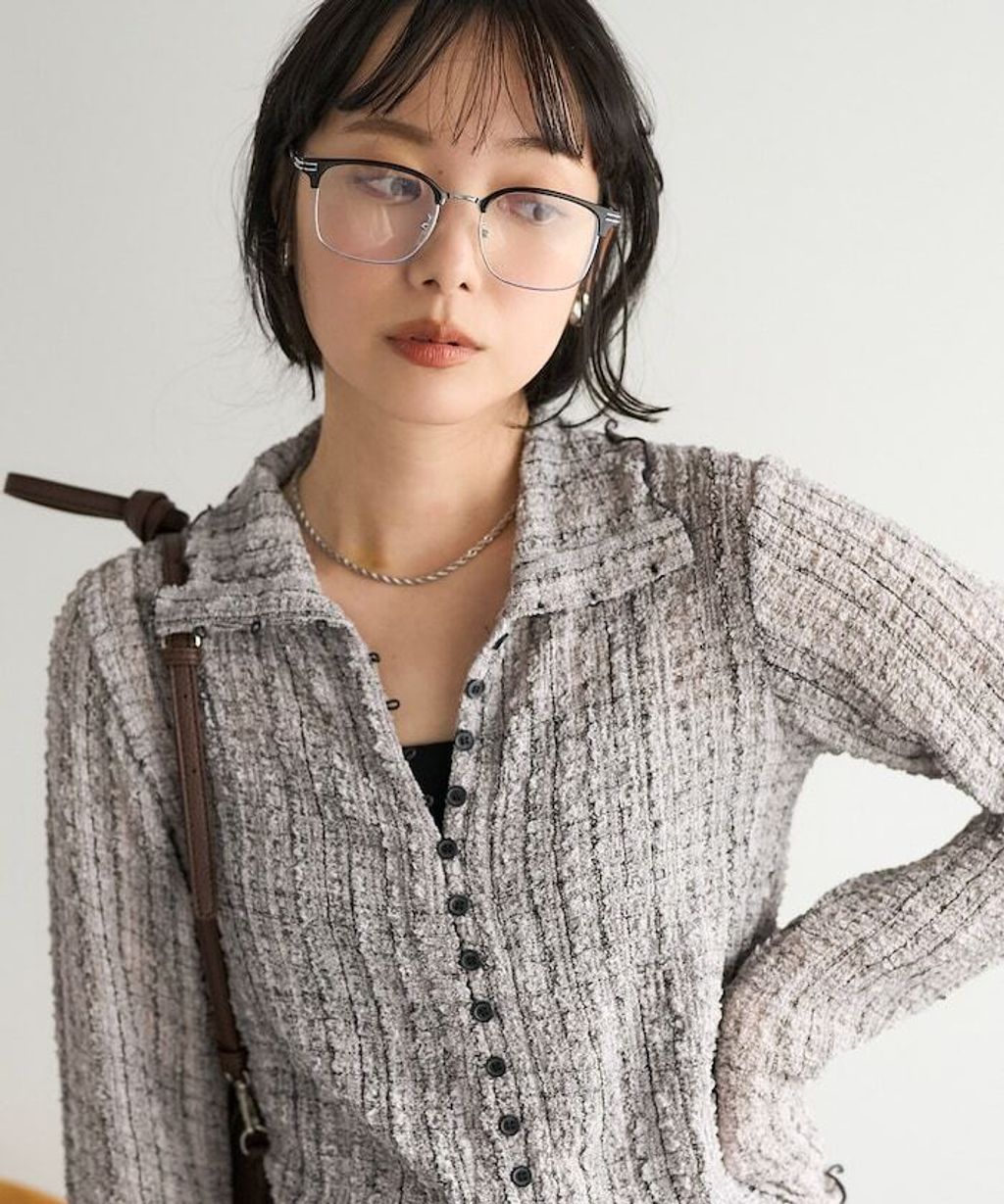 FREAKS STORE 立體泡泡針織格紋襯衫_16