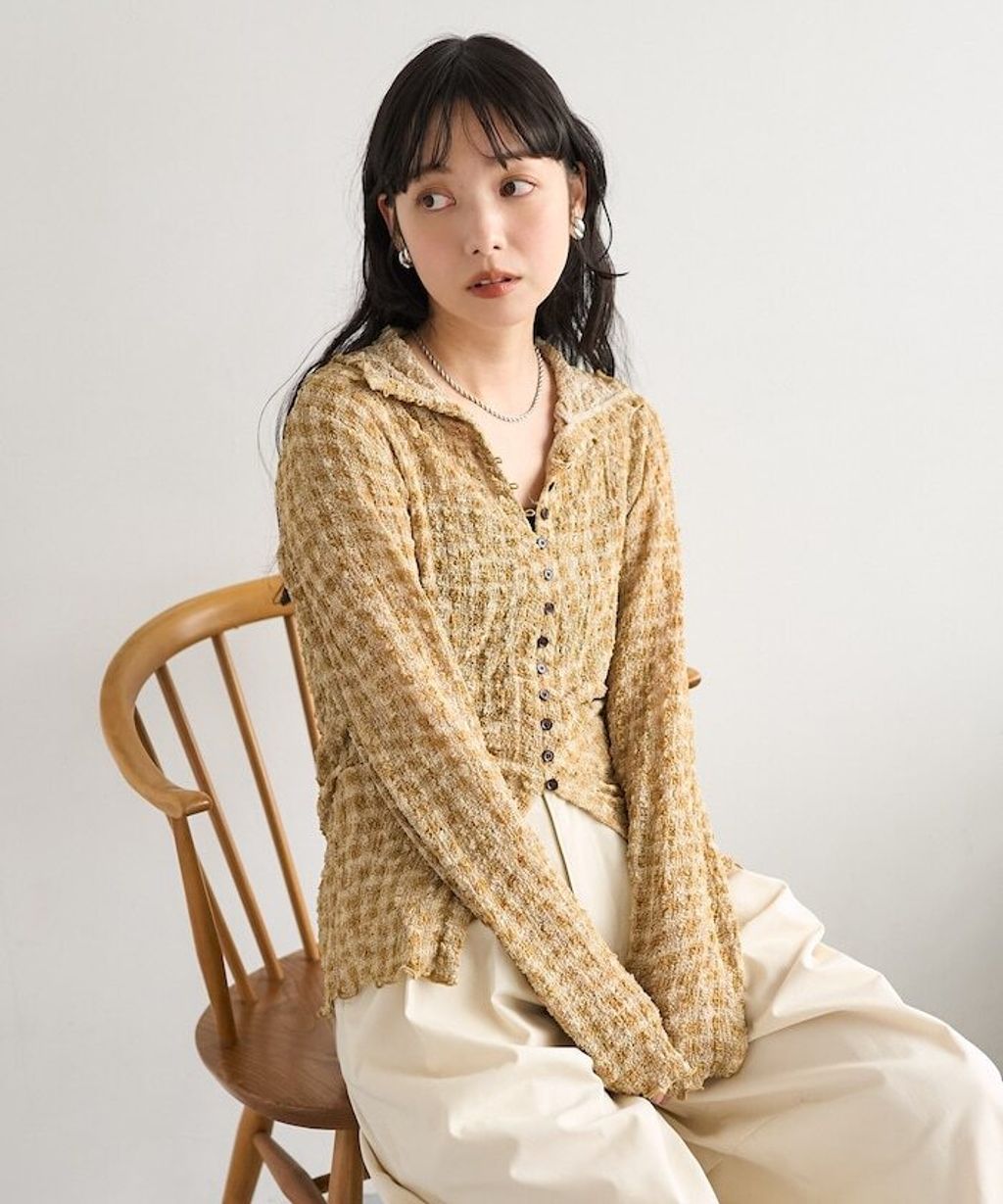 FREAKS STORE 立體泡泡針織格紋襯衫_23