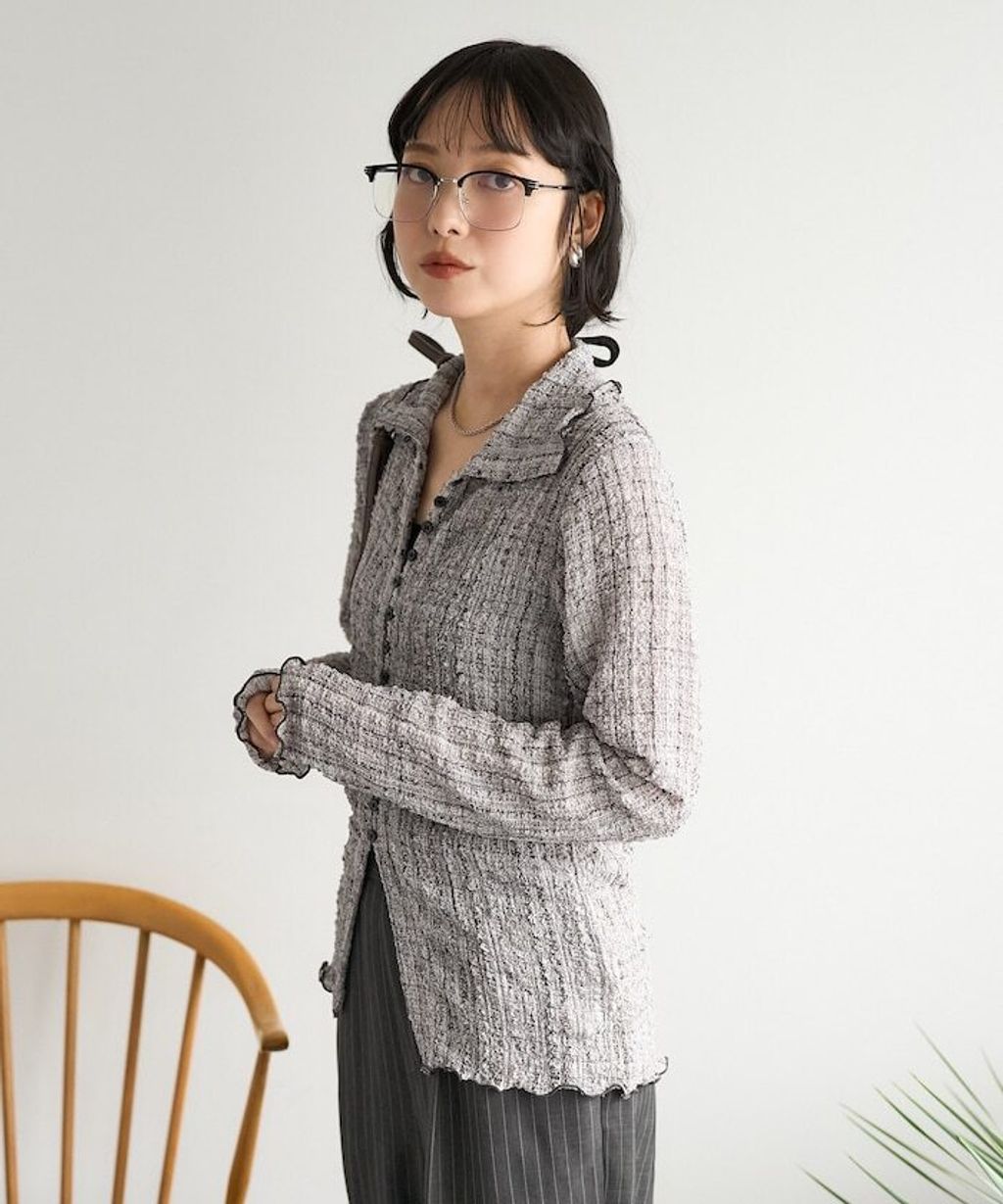 FREAKS STORE 立體泡泡針織格紋襯衫_14
