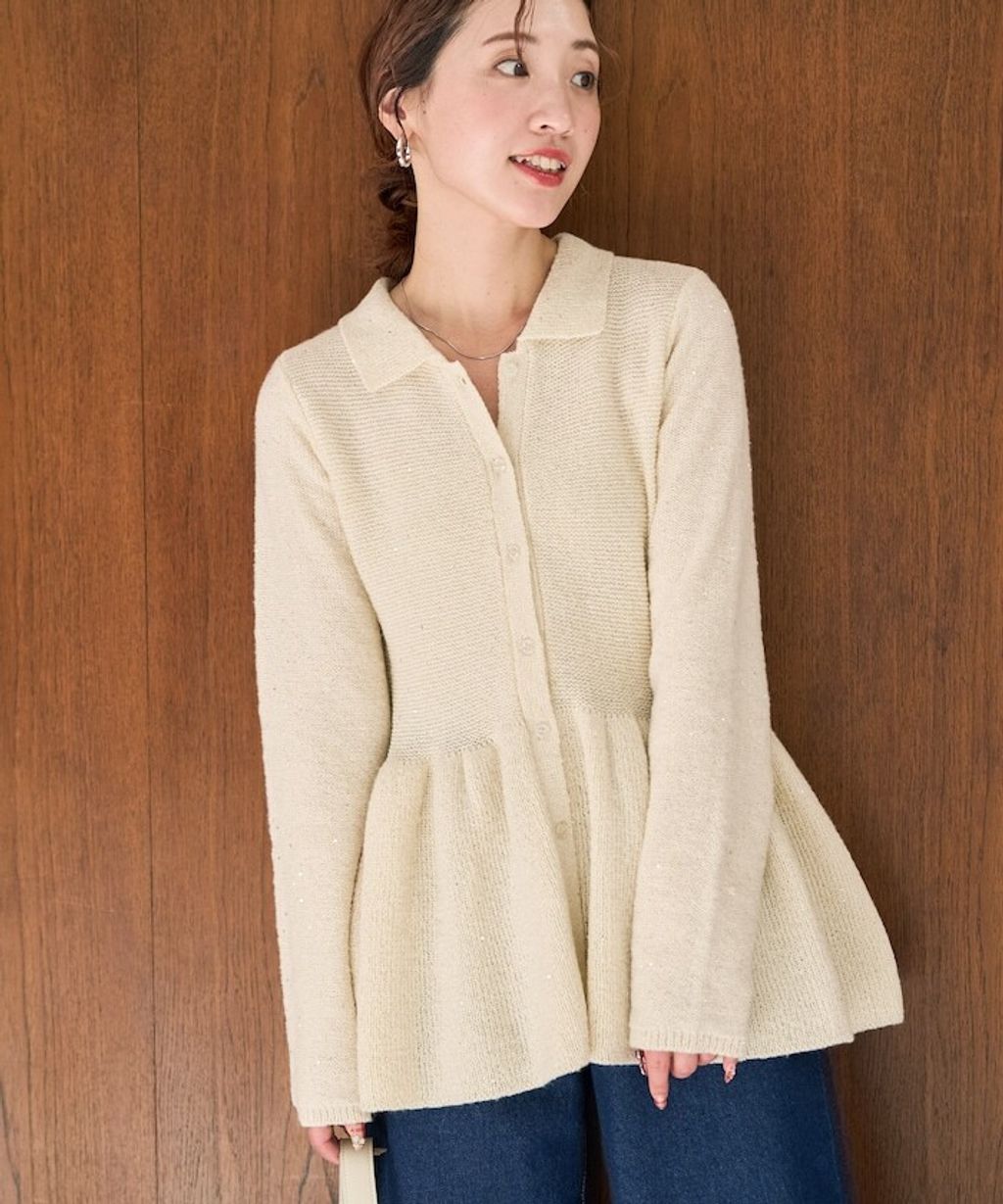 FREAKS STORE 傘擺收腰襯衫式開襟衫_1