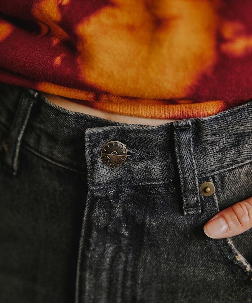 Freada 立體剪裁弧形曲線丹寧寬褲_34