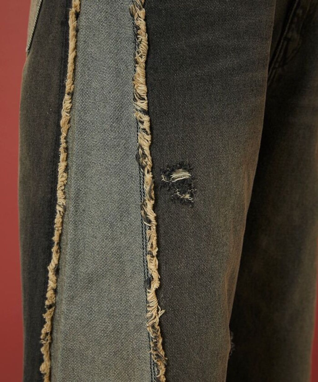 Freada 立體剪裁弧形曲線丹寧寬褲_28