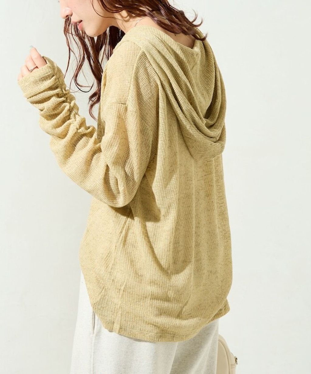 FREAKS STORE 透膚華夫格連帽長袖上衣_35