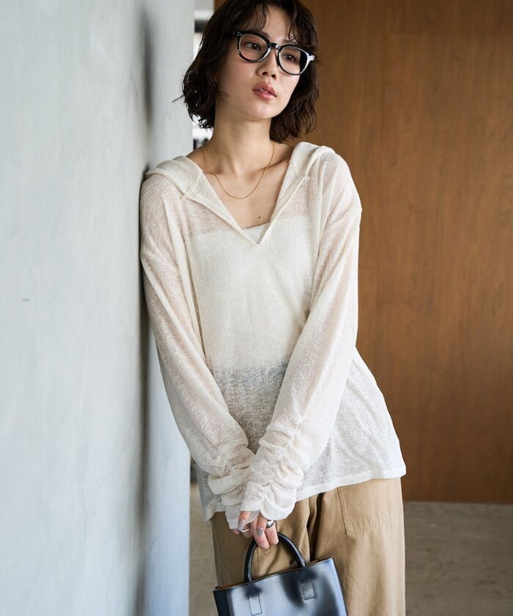 FREAKS STORE 透膚華夫格連帽長袖上衣_24
