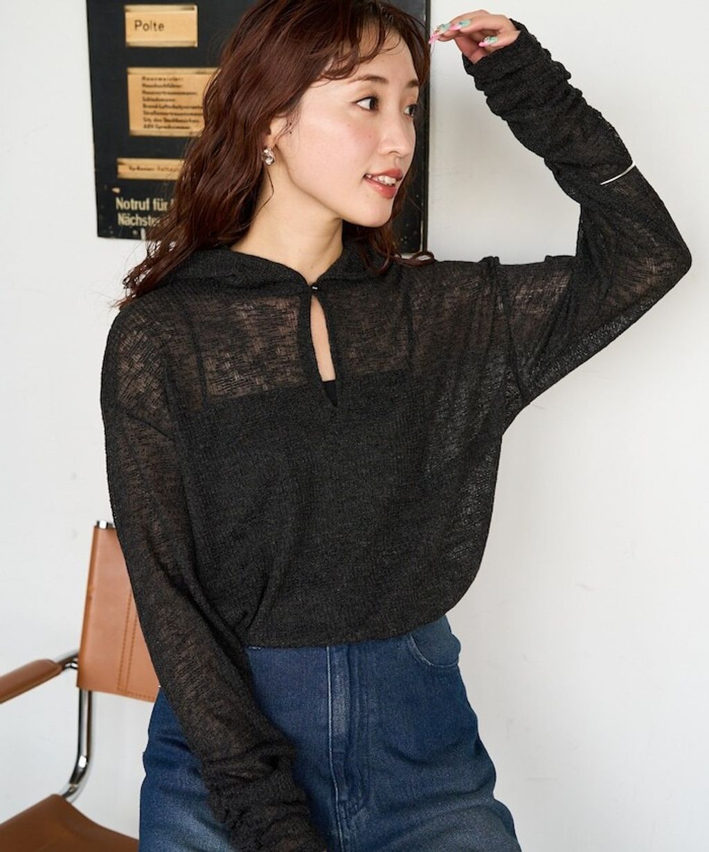 FREAKS STORE 透膚華夫格連帽長袖上衣_19