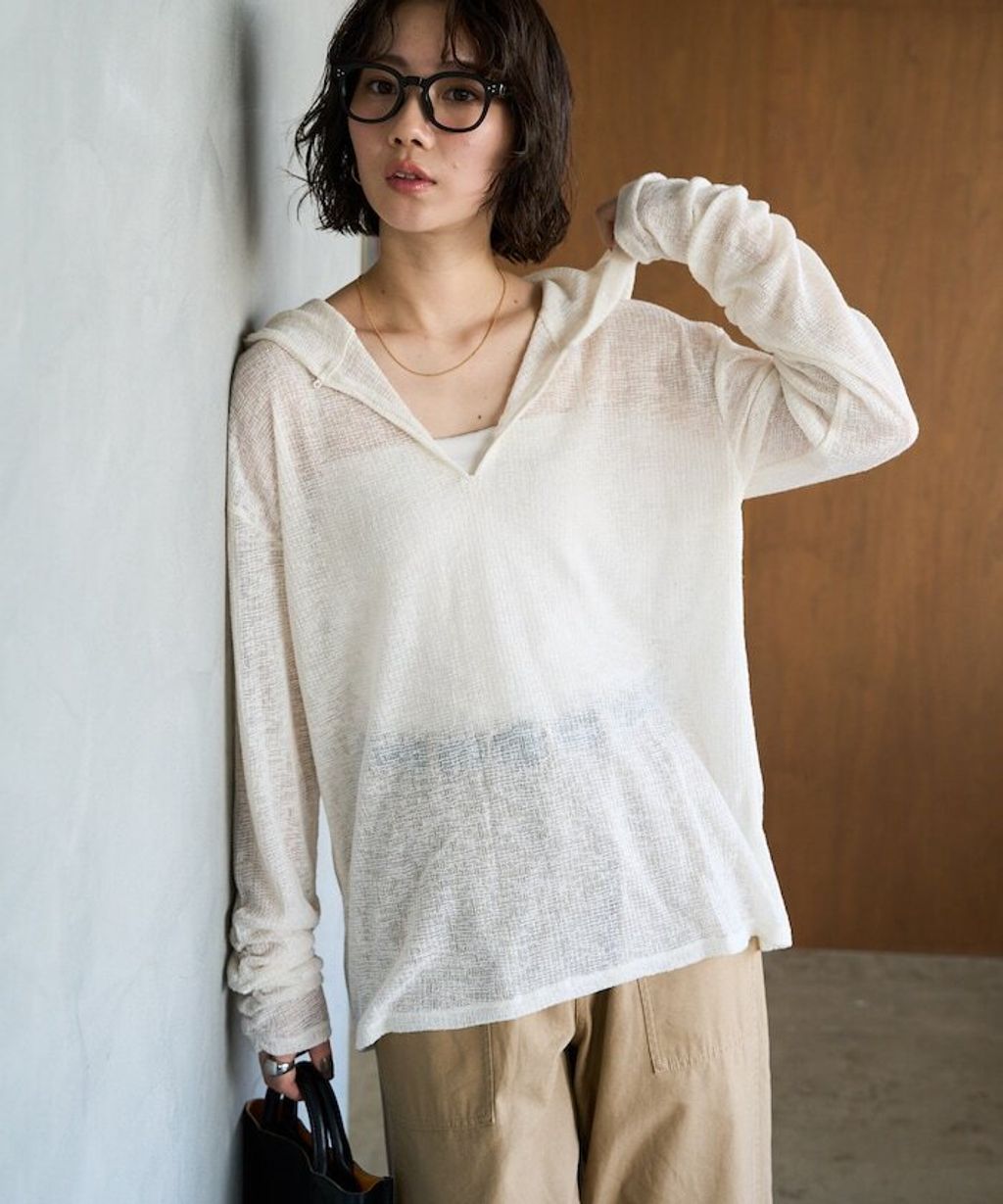 FREAKS STORE 透膚華夫格連帽長袖上衣_23