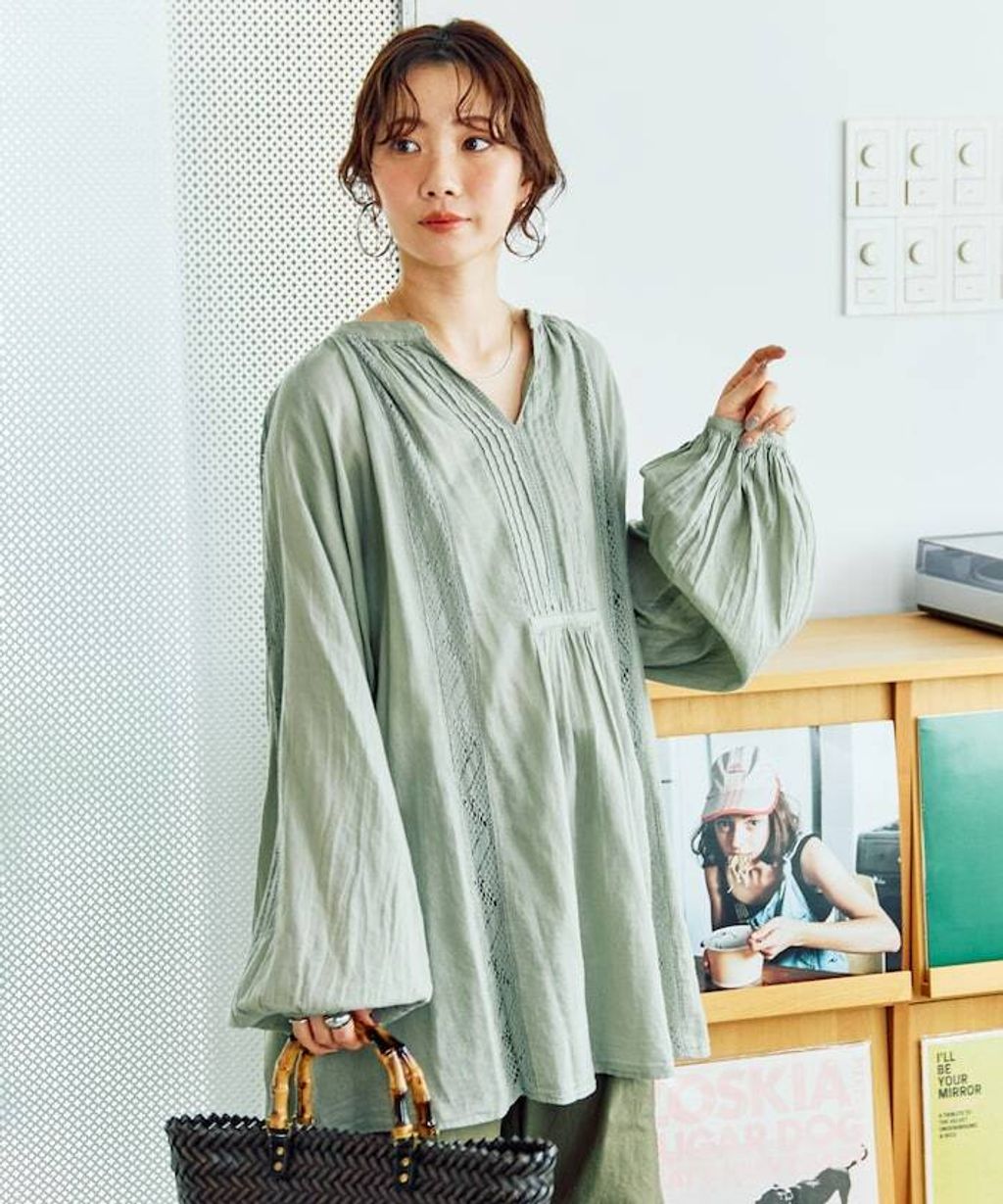 FREAKS STORE 純棉細褶垂感蕾絲襯衫_4