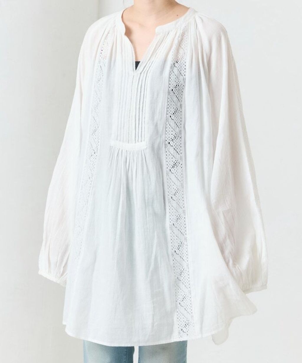 FREAKS STORE 純棉細褶垂感蕾絲襯衫_40