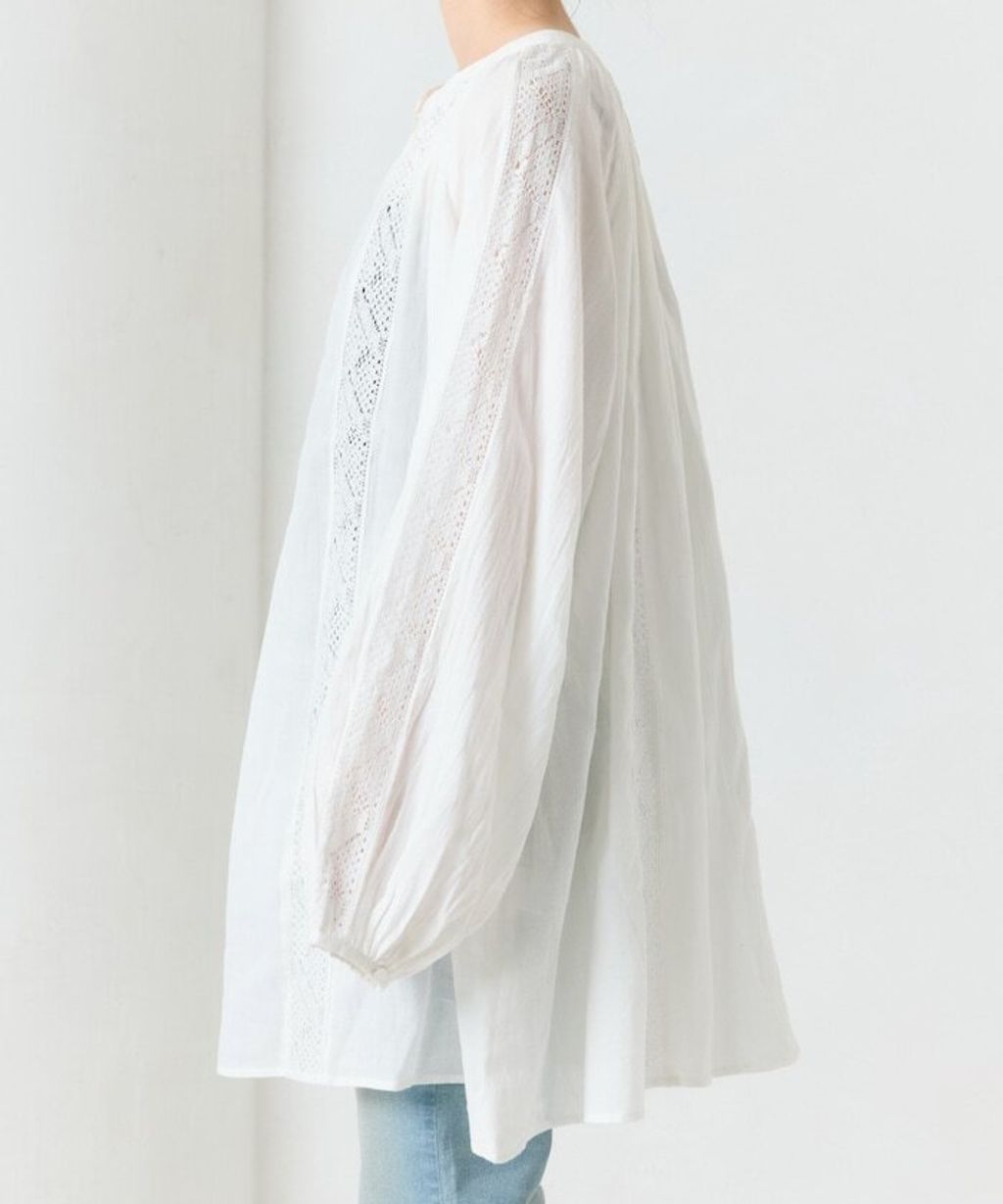 FREAKS STORE 純棉細褶垂感蕾絲襯衫_38