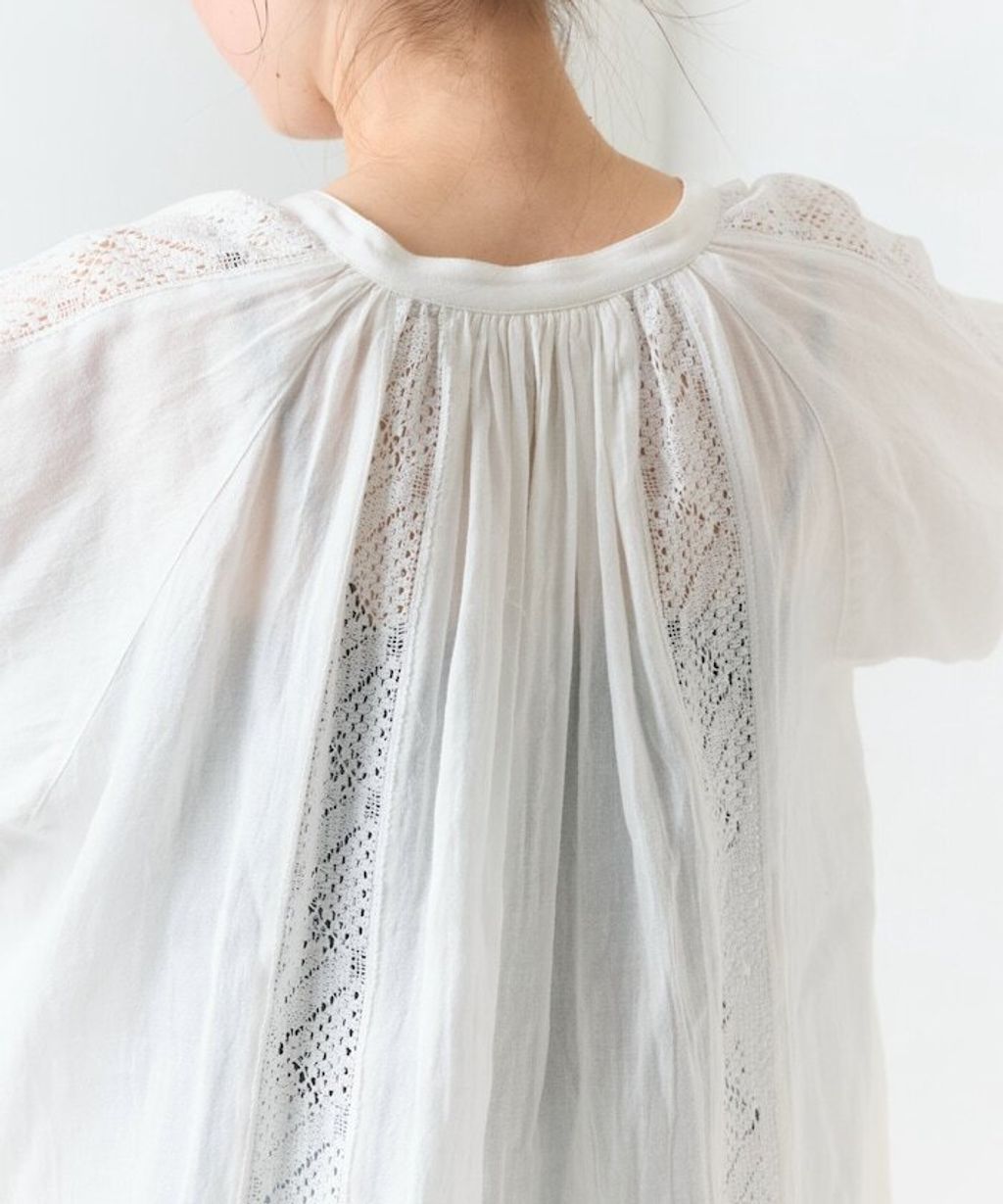 FREAKS STORE 純棉細褶垂感蕾絲襯衫_50