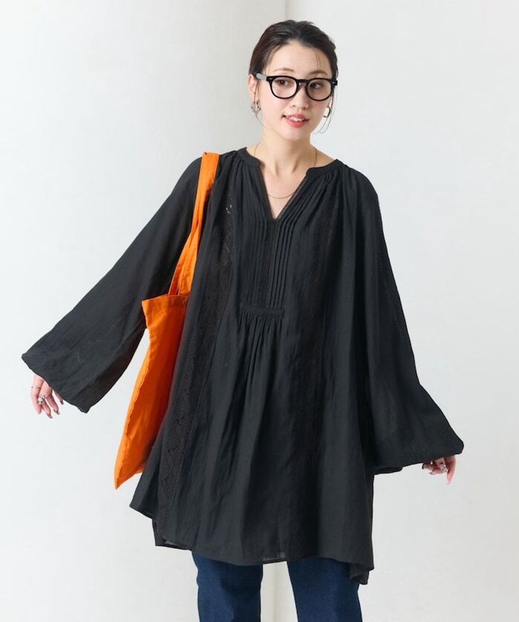 FREAKS STORE 純棉細褶垂感蕾絲襯衫_11