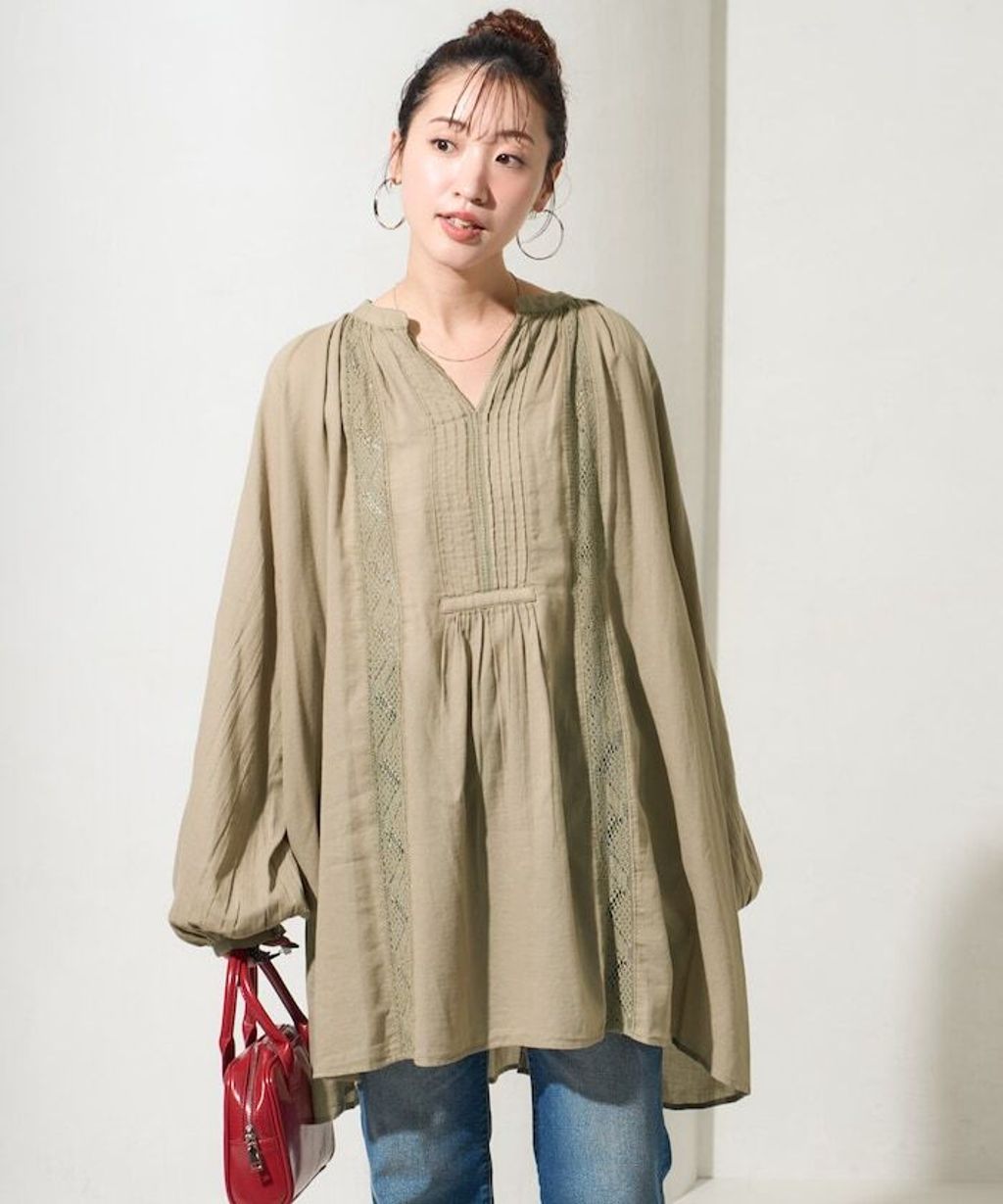 FREAKS STORE 純棉細褶垂感蕾絲襯衫_35
