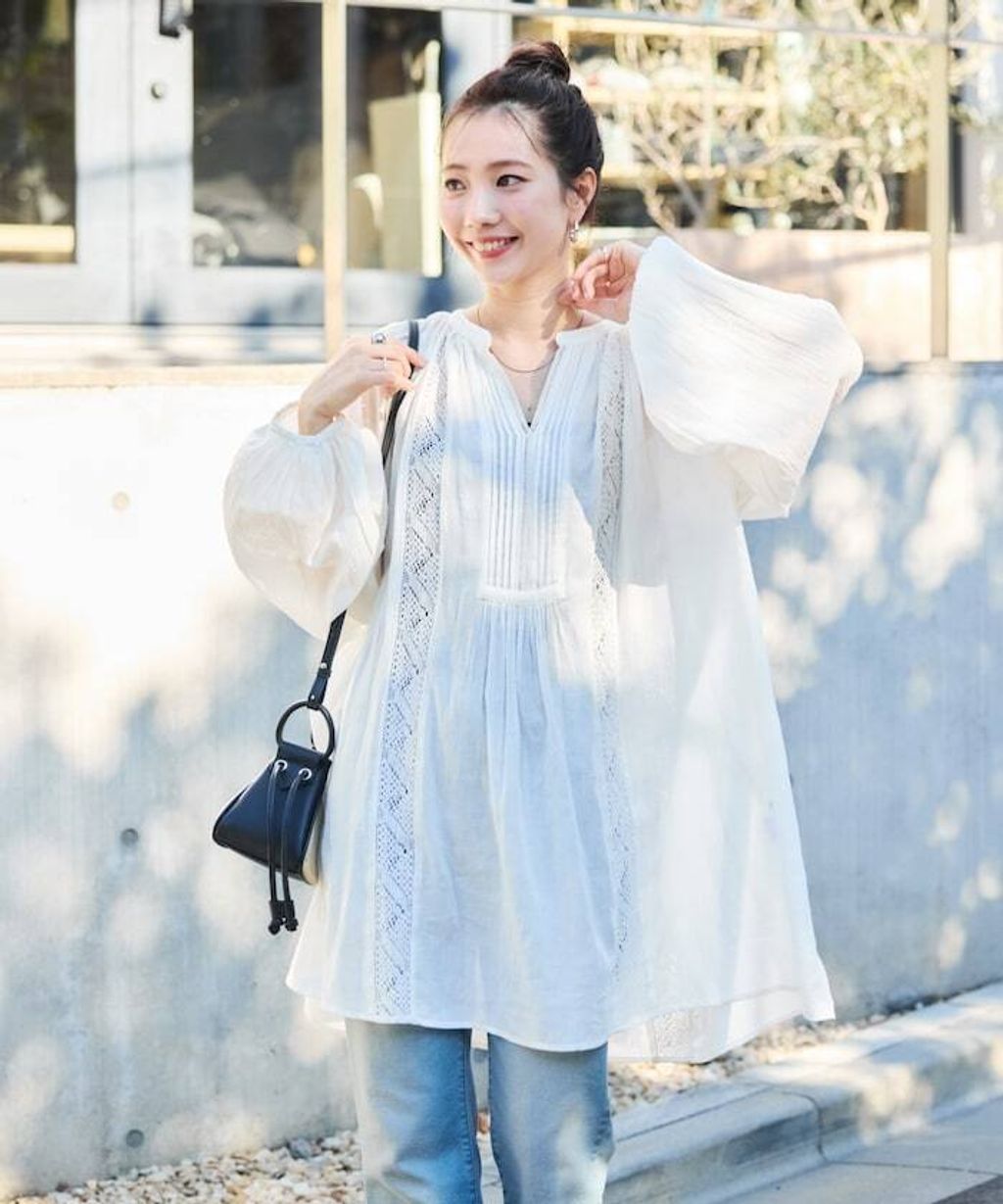 FREAKS STORE 純棉細褶垂感蕾絲襯衫_26