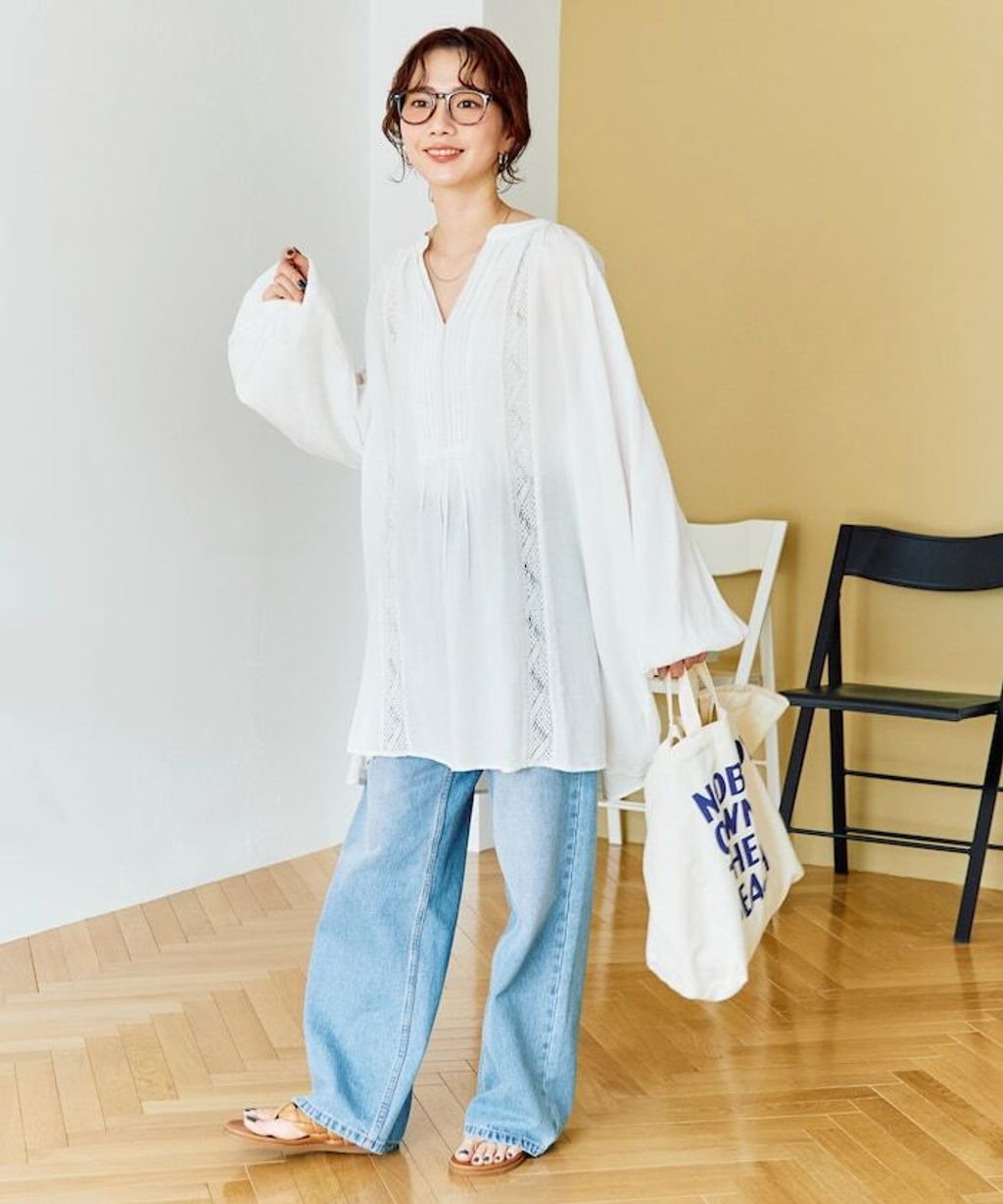 FREAKS STORE 純棉細褶垂感蕾絲襯衫_20