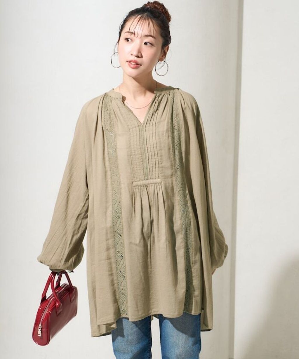 FREAKS STORE 純棉細褶垂感蕾絲襯衫_33