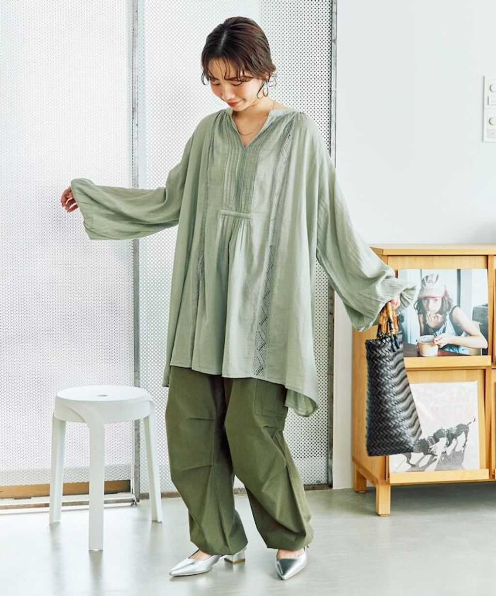 FREAKS STORE 純棉細褶垂感蕾絲襯衫_17