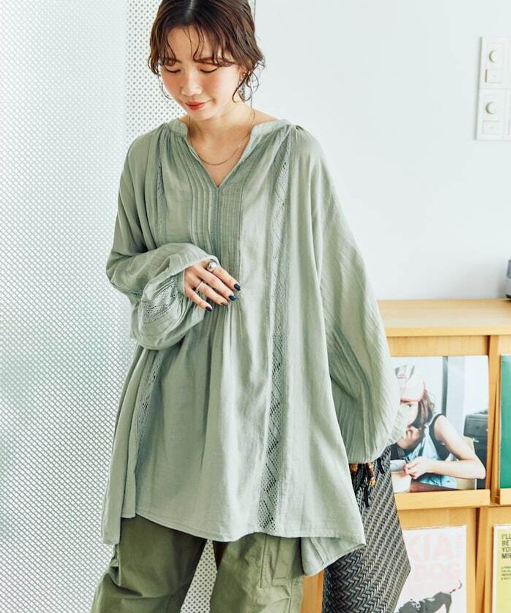 FREAKS STORE 純棉細褶垂感蕾絲襯衫_15