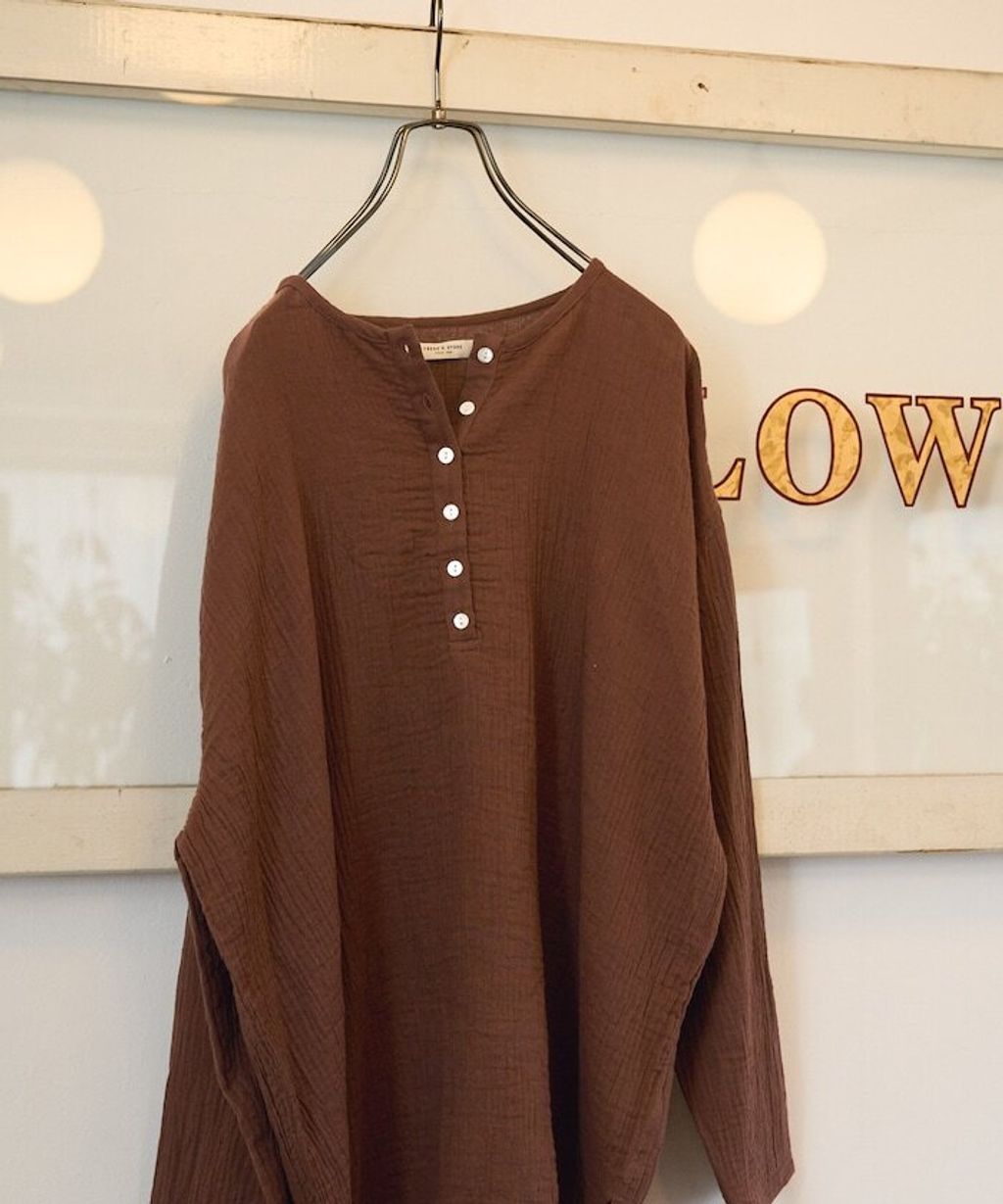 FREAKS STORE 雙層紗布亨利領長袖上衣_11